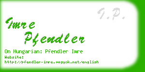 imre pfendler business card
